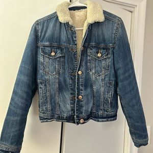Shearling lined denim jacket